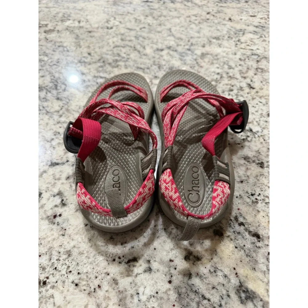 Chaco Kids Z1 Ecotread Pink White Patterned Strappy Sport Sandals Size 3